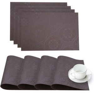Only two. Missing 2. Elegant Brown Placemats Set